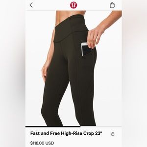 THREE PACK Lululemon Fast and Free Crop Size 6